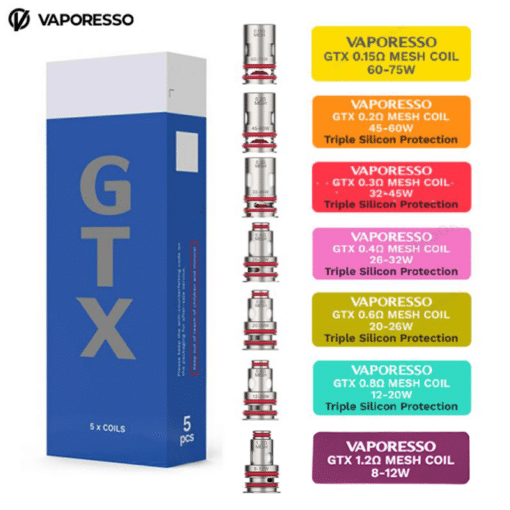 Résistances GTX V2 0.3/0.4/0.2/0.8/0.6/1.2Ω (5pcs) - Vaporesso